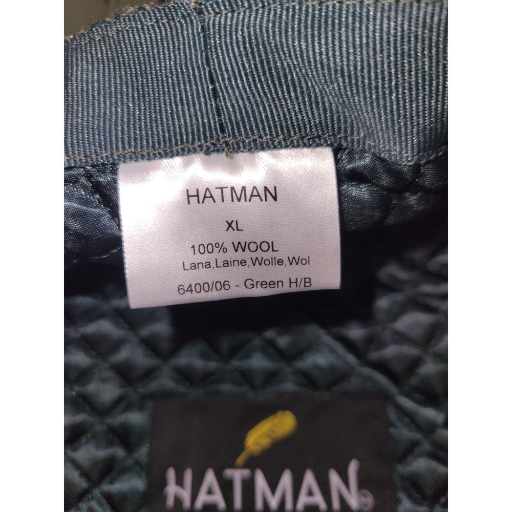 Hatman of Ireland XL Green Herringbone Flat Cap Men Lined Classic Fall Winter - Picture 4 of 5